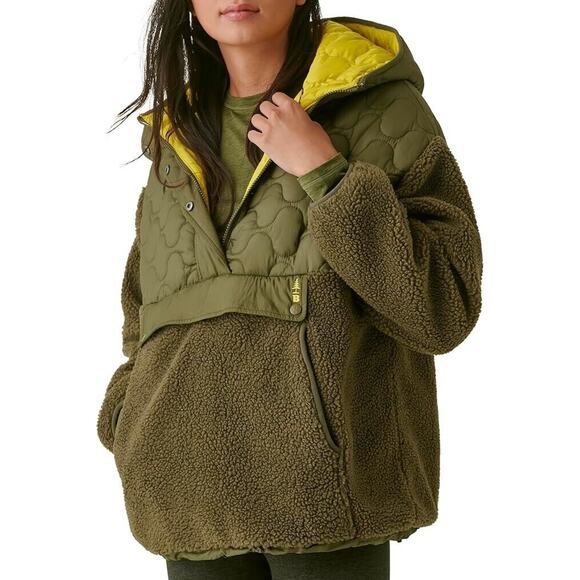 Bass Outdoor Pullover Jacket Hooded Fleece Quarter-Zip Military Olive Sz XS NWT - Picture 1 of 8